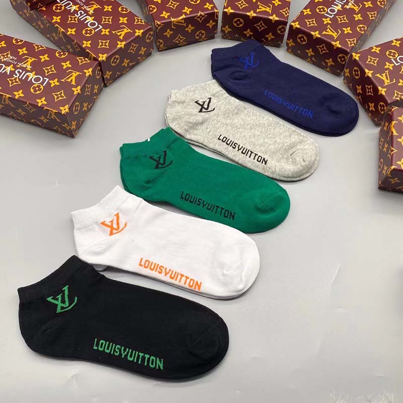 Set of 5 Pairs of Cotton Breathable Ankle Socks WZ-924000234