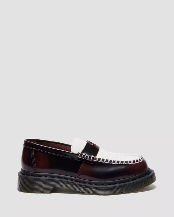 PENTON HEART TWO-TONE RUB-OFF LEATHER LOAFERS