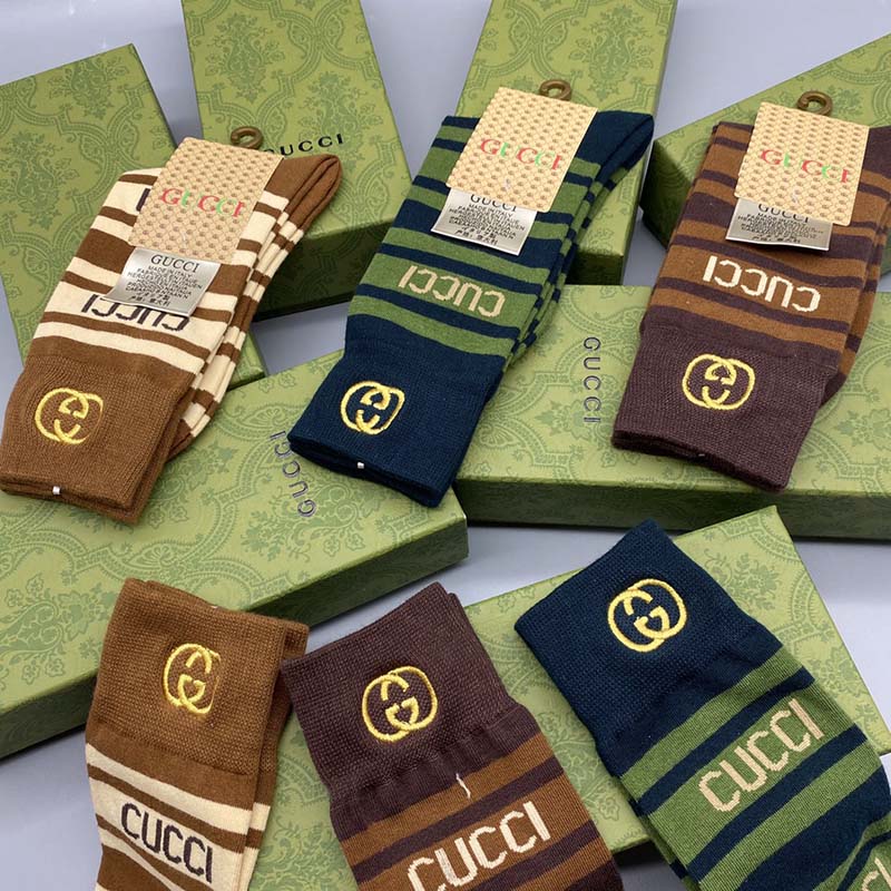 Set of 3 Pairs of Cotton Anti-bacterial Crew Socks WZ-924000181