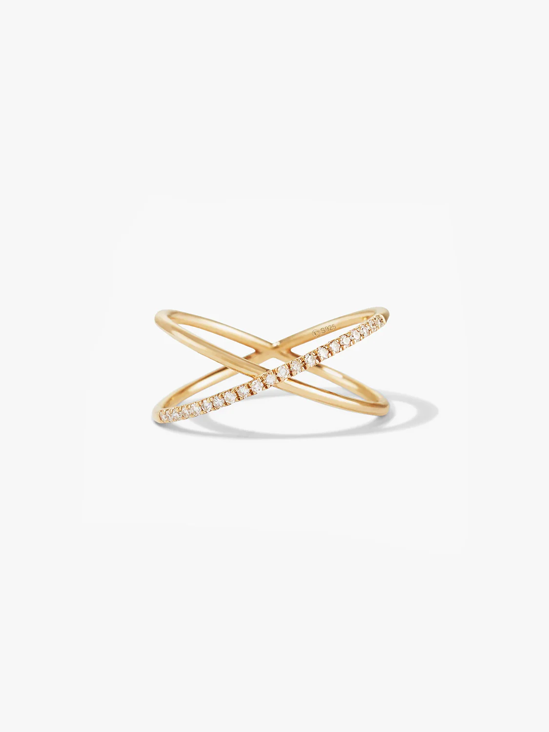 Pave Cross X Ring