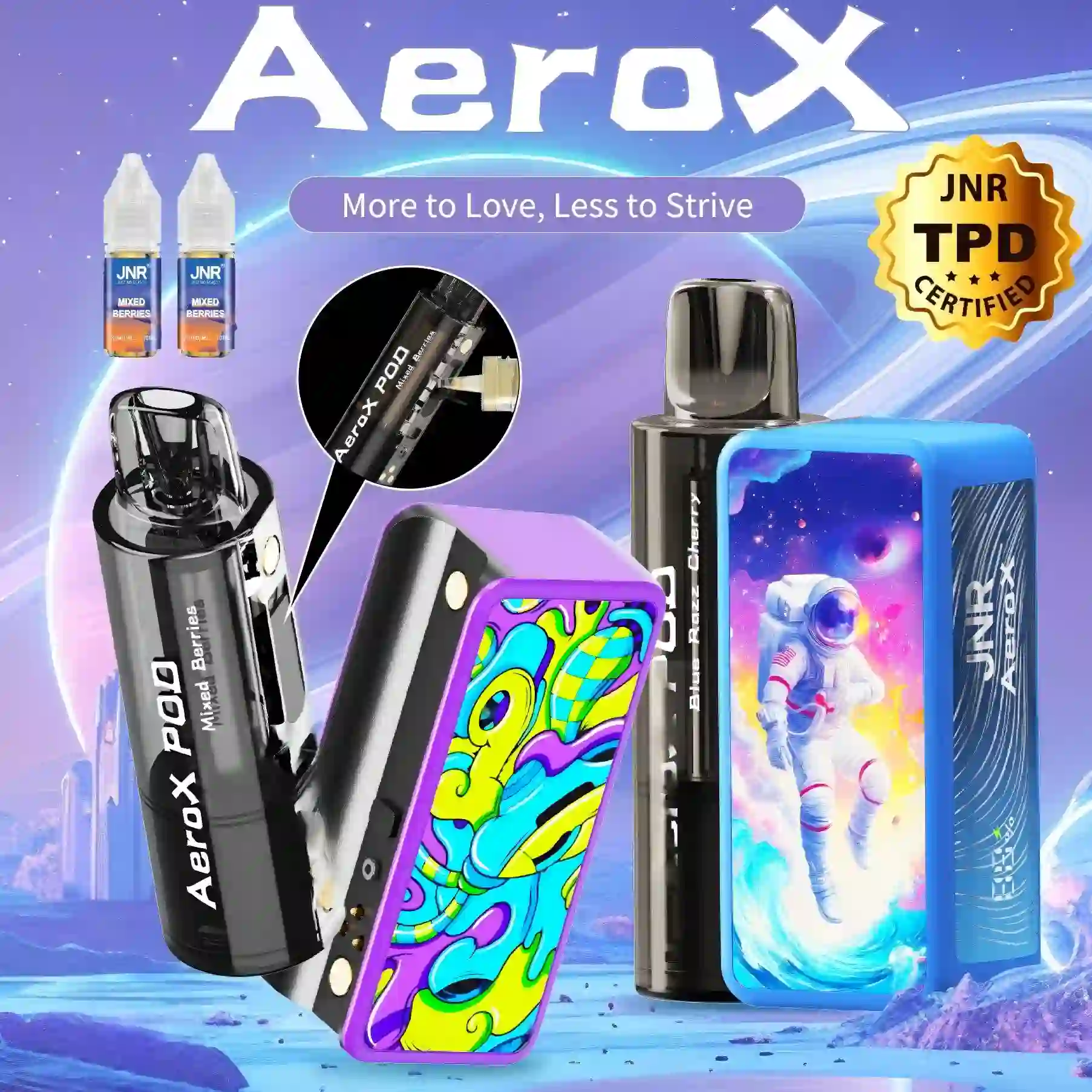 JNR AeroX 32000 Puffs - Kit Pod Remplissable et Rechargeable - Vape Grok
