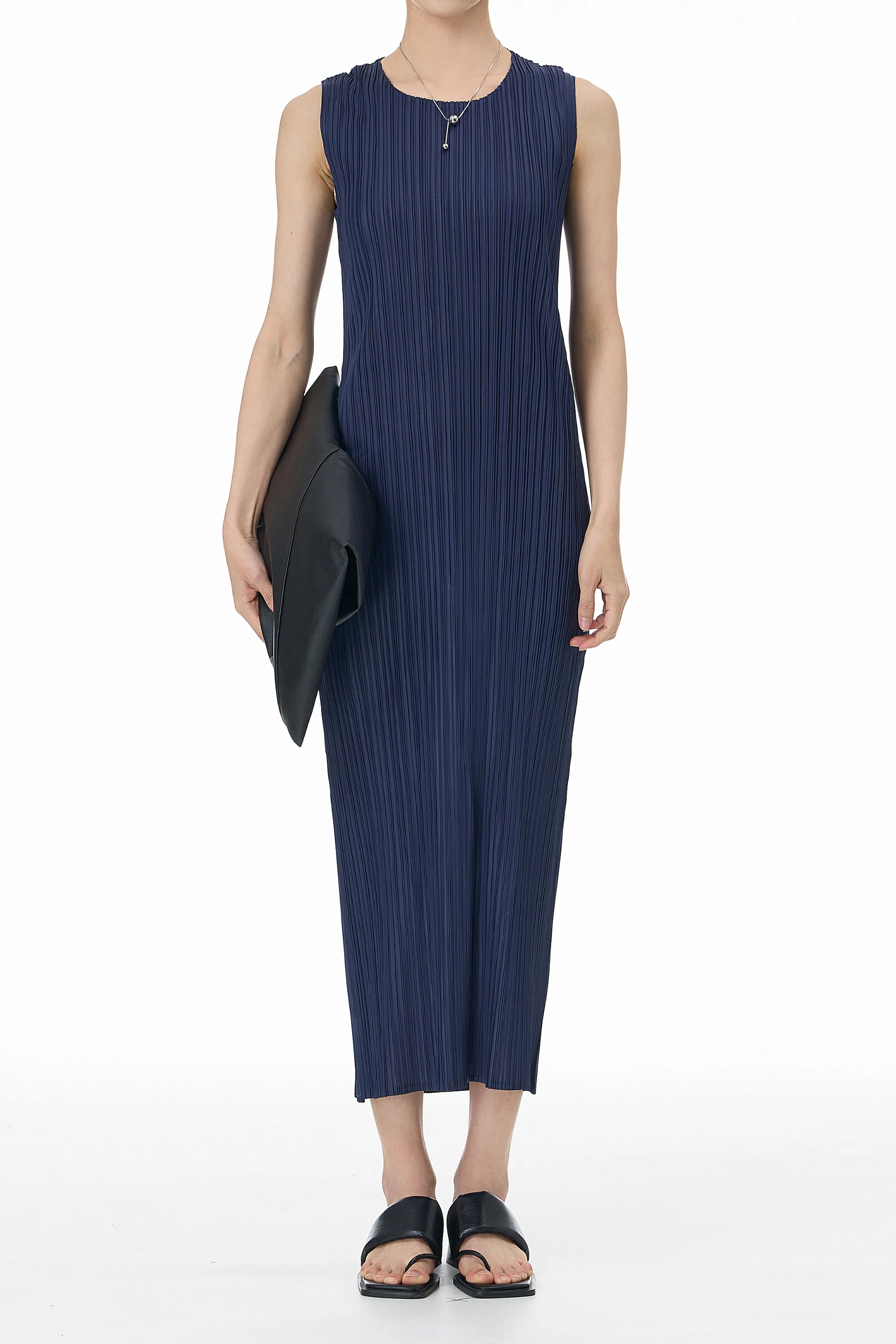 Sapphire Blue Pleated Dress