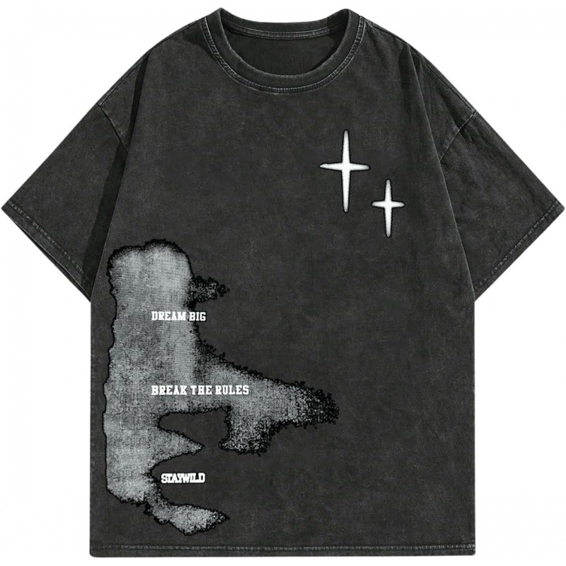 Men's Letter Graphic Drop Shoulder T Shirts