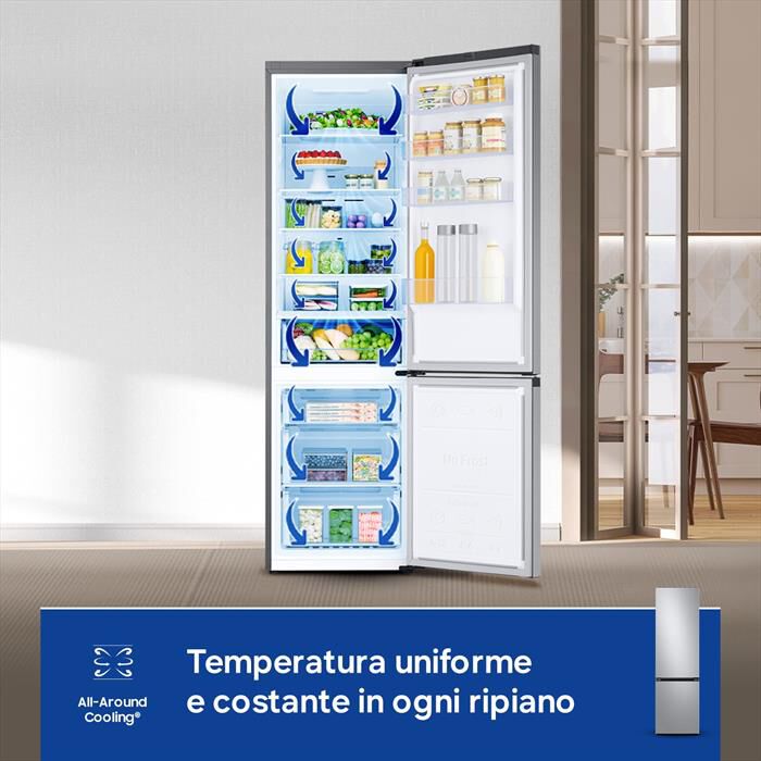 SAMSUNG - Frigorifero combinato RB38C600DSA/EF ClasseD 390lt-SILVER INOX