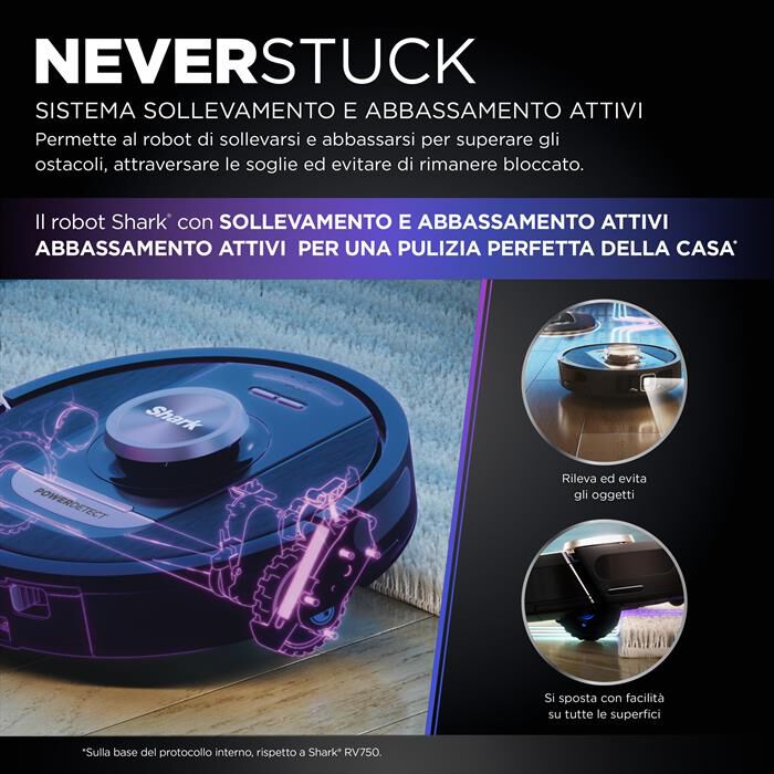 SHARK - ROBOT POWERDETECT CON AUTOSVUOTAMENTO RV2820VEEU-Nero/ Champagne