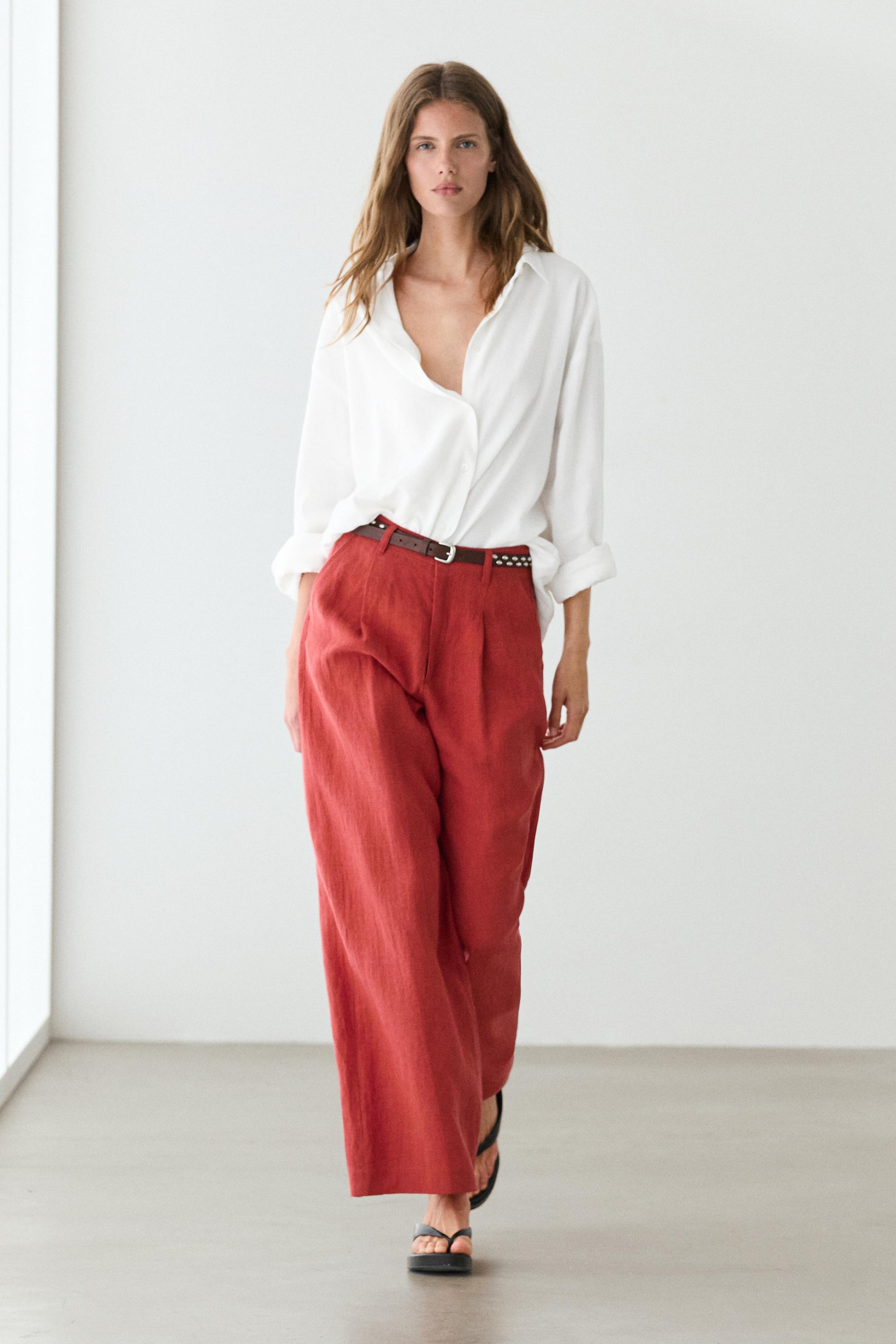 Pantalón loose fit lino