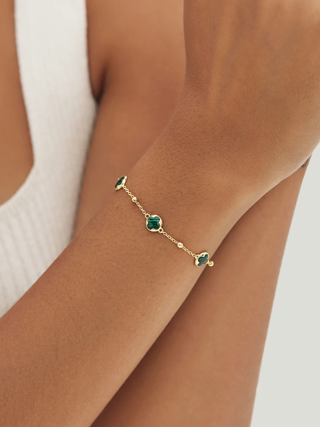 Clover Malachite Bracelet