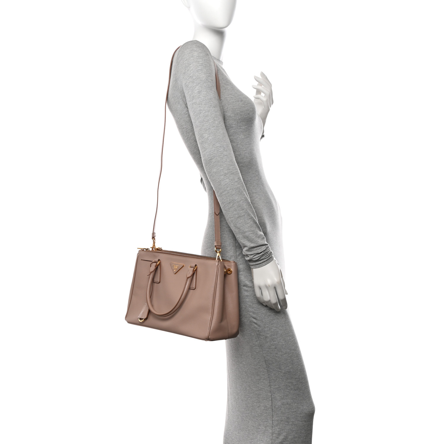 Saffiano Small Galleria Double Zip Tote Cammeo