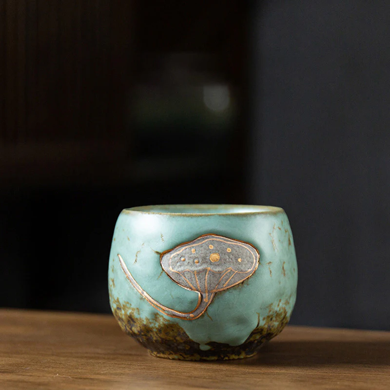 Lotus Pod Engraved Teacup Kung Fu Tea Cup