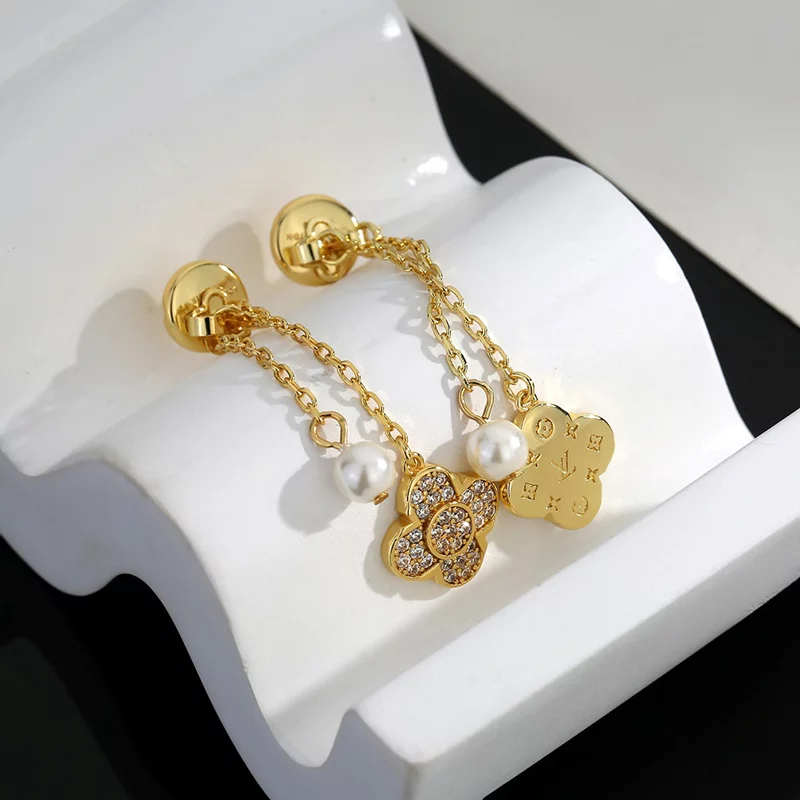 Chains Stone-set Flowers Earrings ED-931331