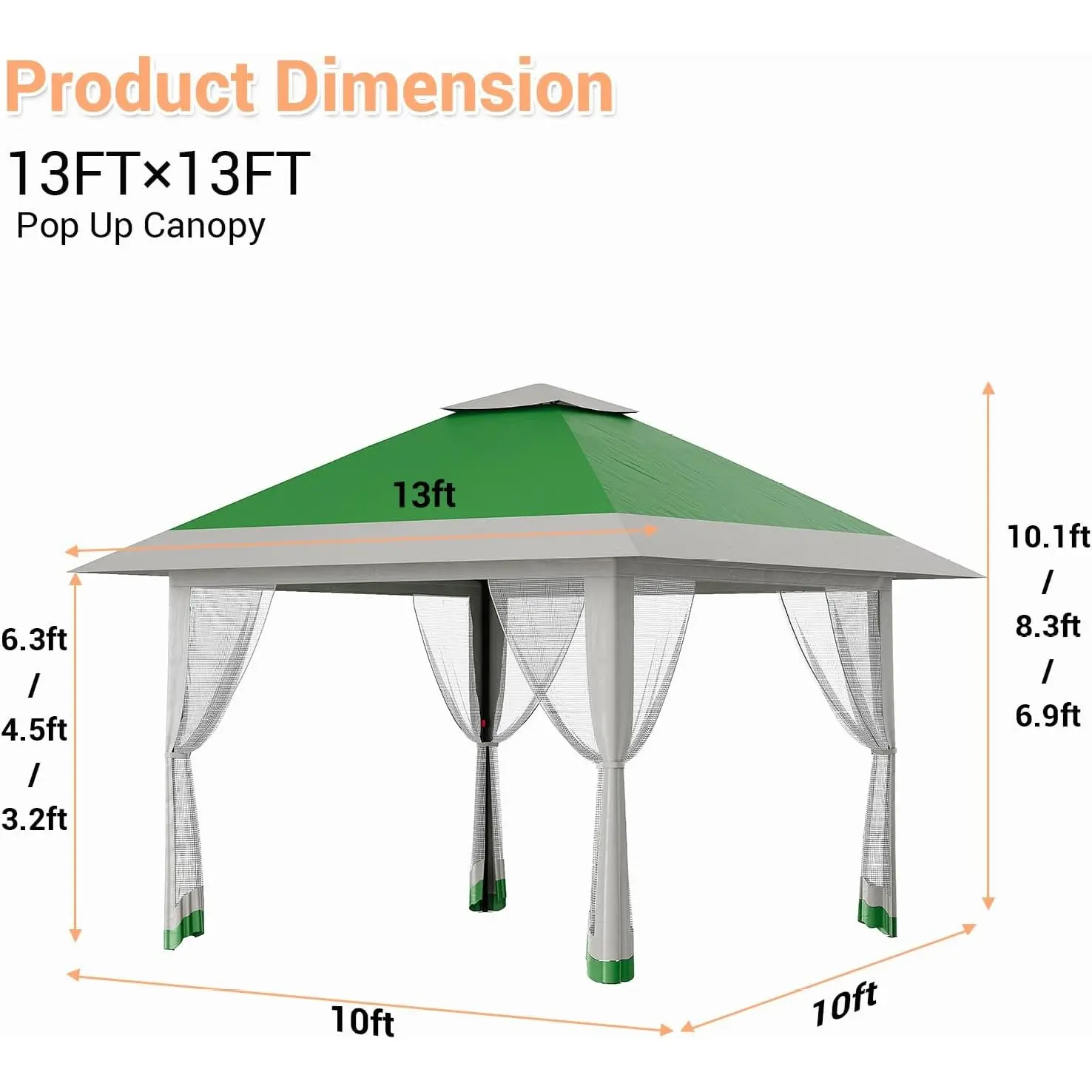 Pop Up Gazebo Tent 13x13