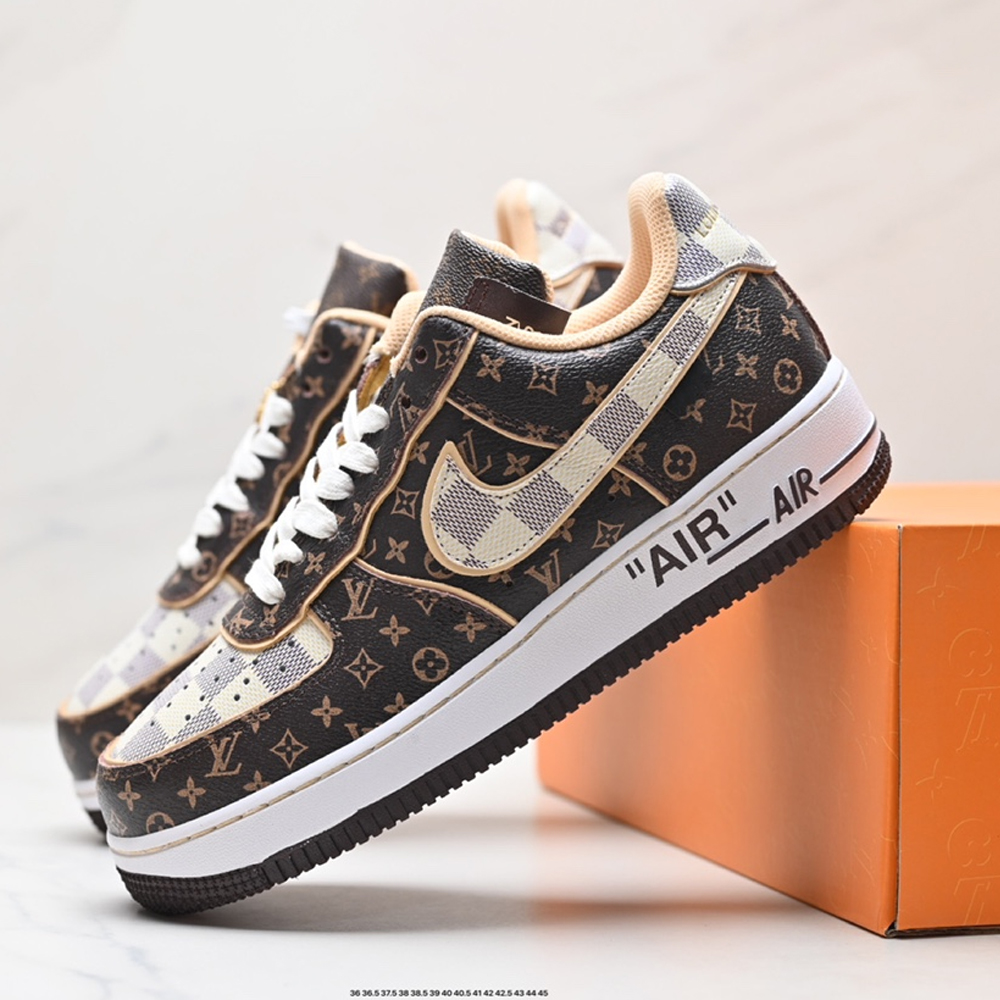 NK Air Force 1 x Lois Vuton Monograme Dark Brown NNL24112002