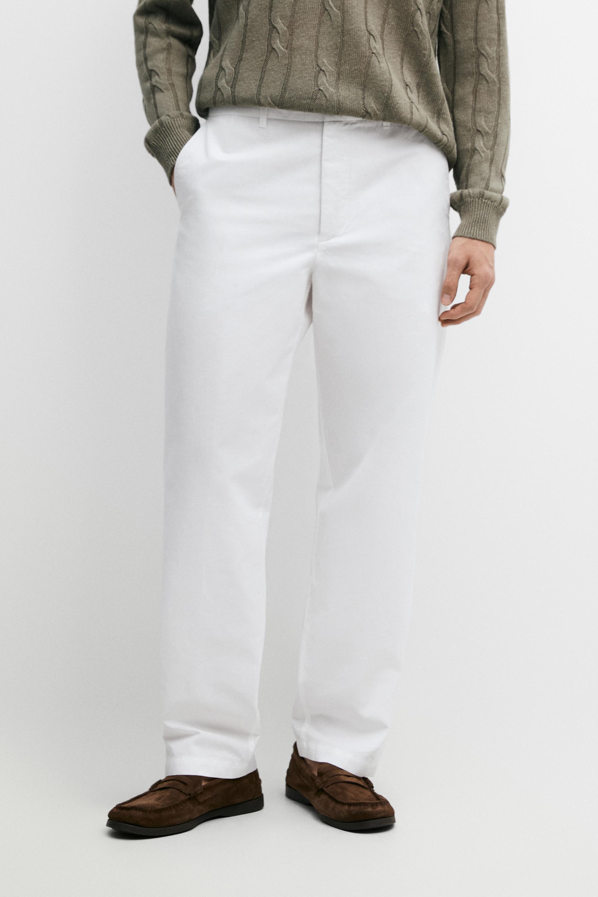 Pantalón popelín barrel fit algodón lino