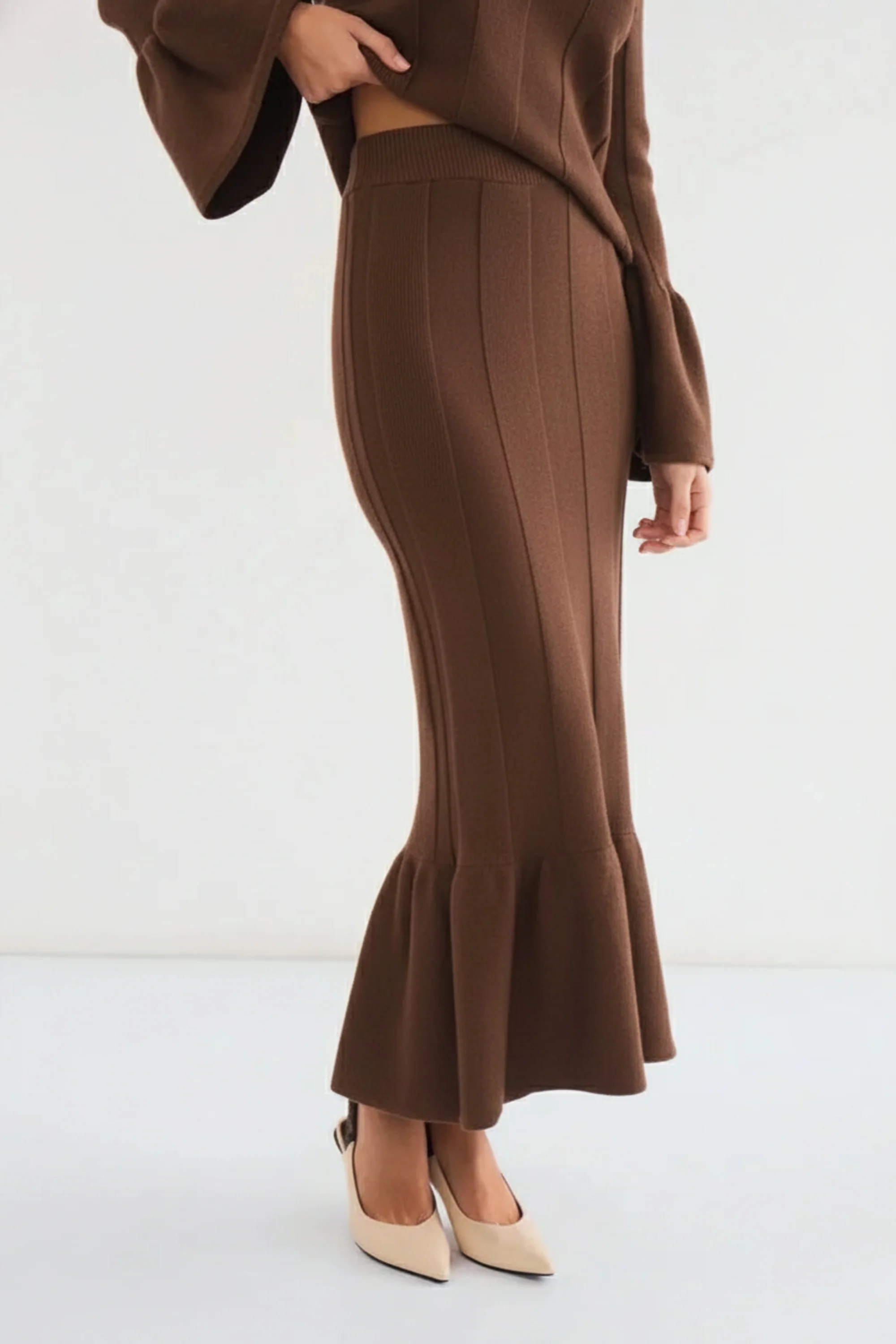 Hazel Knit Ruffle Skirt Co-ord Set