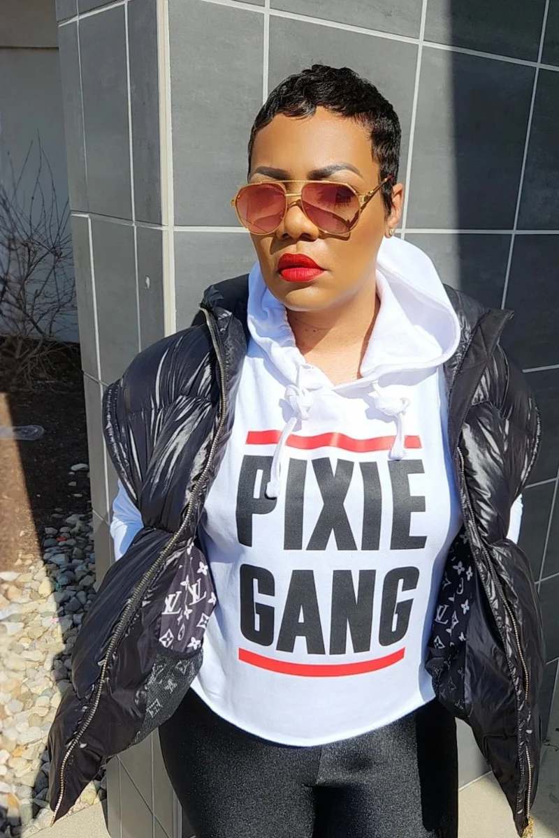 Pixie Gang Cropped Hoodie (Wht)