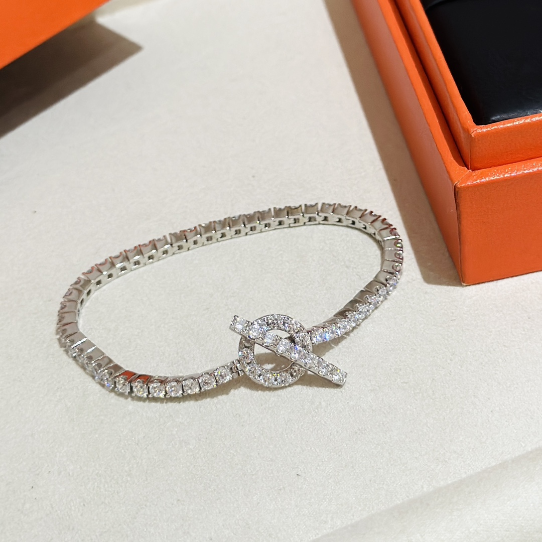 Classic Full Diamond Silver Bracelet HHSL-911001