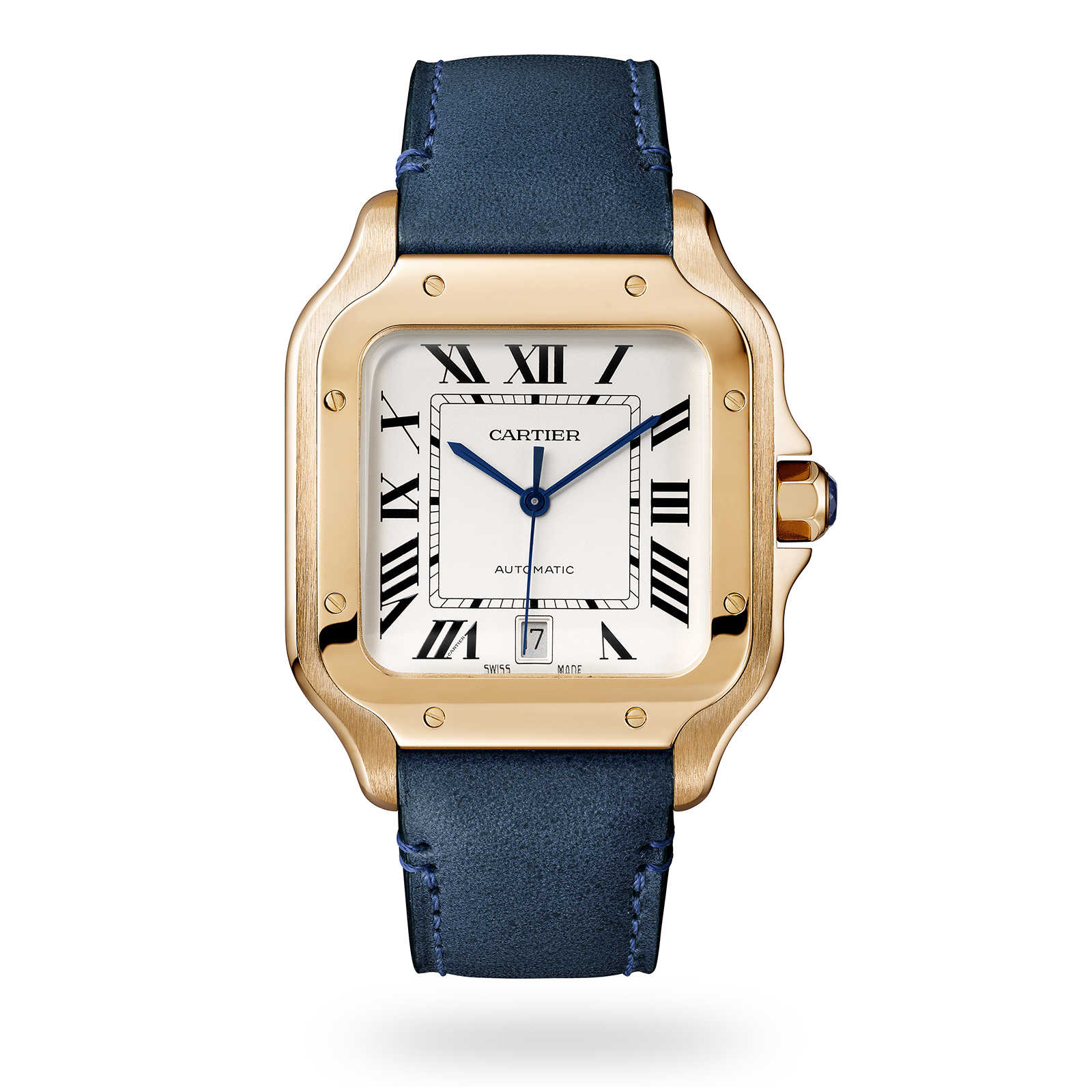 Cartier Santos De Cartier Watch Large Model, Automatic Movement, Pink Gold, 2 Interchangeable Leather Bracelets-P17310962