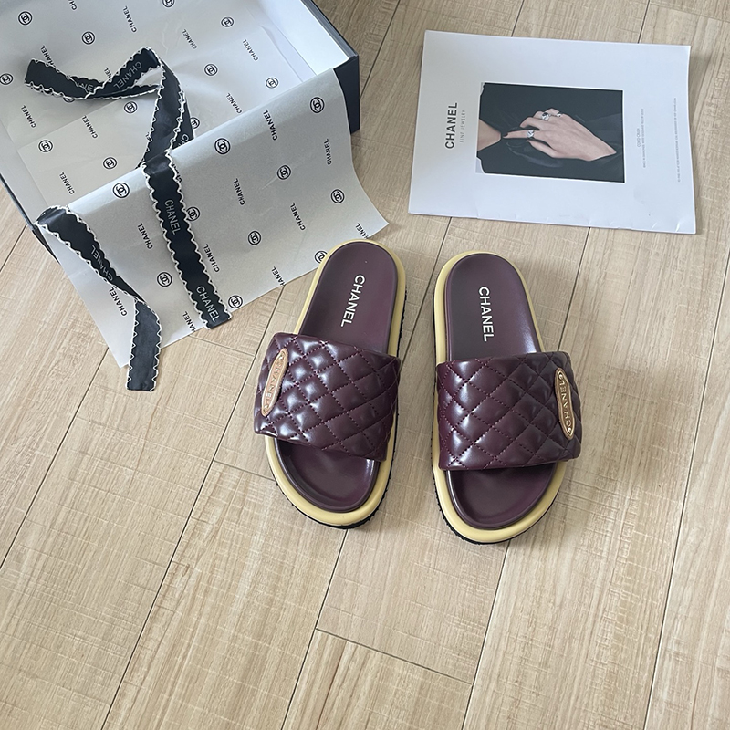 Genuine Leather Hook and Loop Flat Slippers LX-6613344