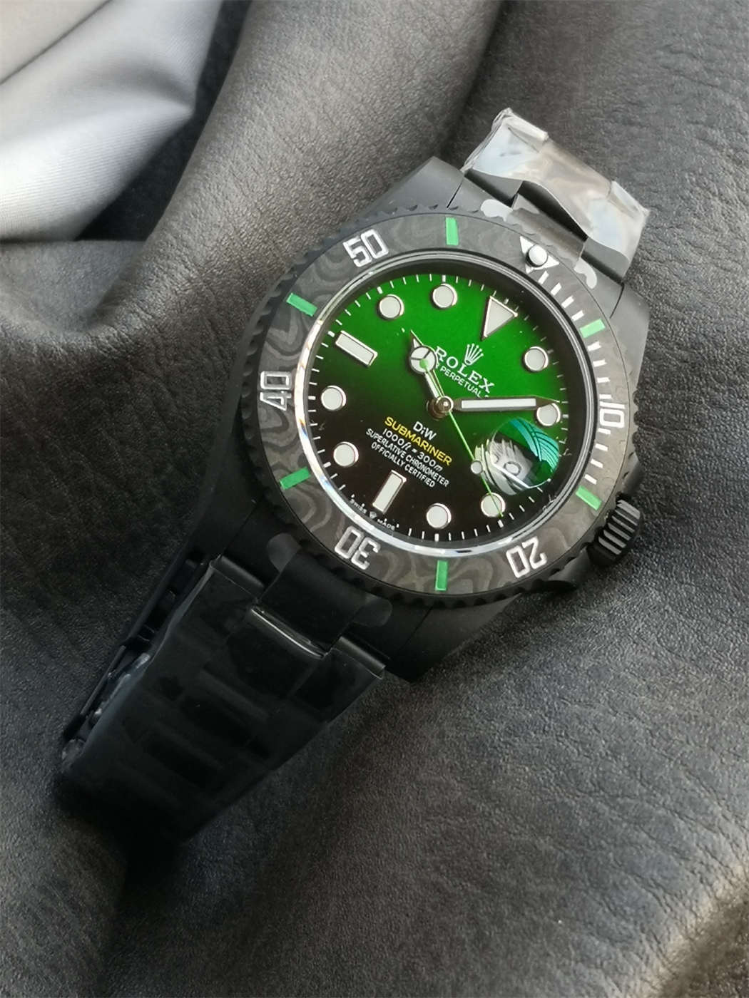 VSF DiW Submariner Gradient Green – DLC Black Steel & Carbon Bezel (VS3135)