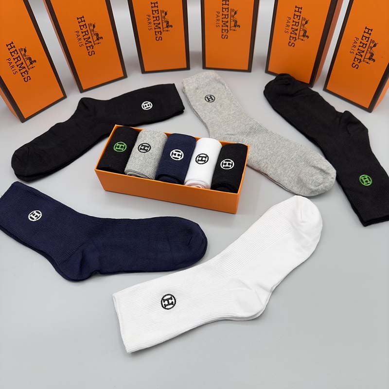 Set of 5 Pairs of Cotton sweat-absorbent Crew Socks WZ-924000209