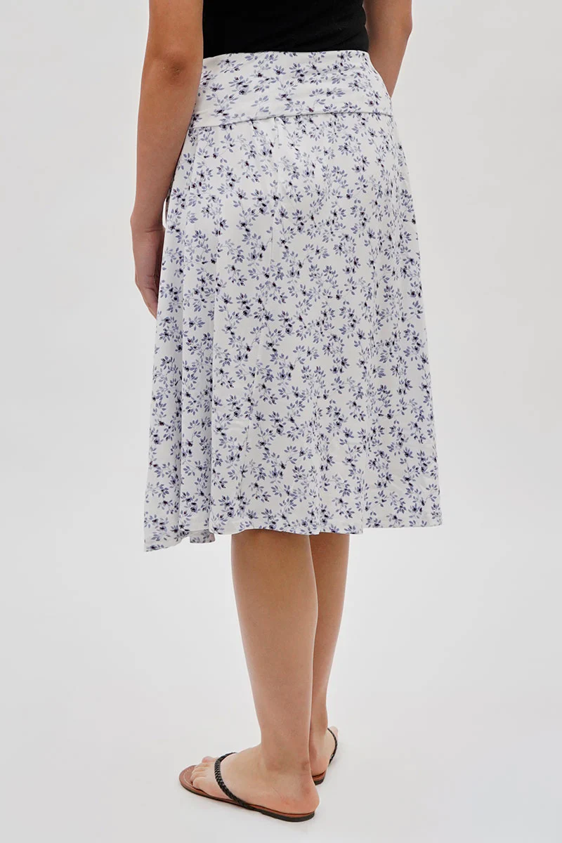 Floral Fold Over Skirt - White