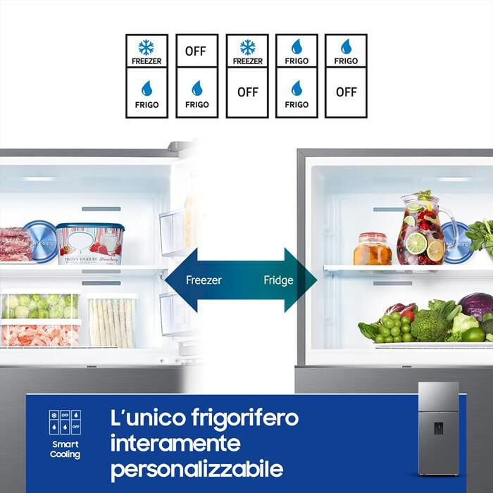 SAMSUNG - Frigorifero 2 porte RT53DG7B14S9EF Classe E 528 lt-Metal Inox