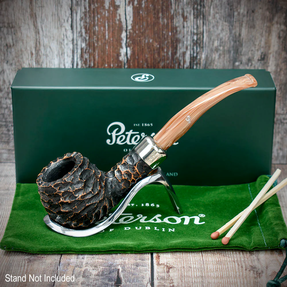 Peterson of Dublin Derry Rusticated Briar Smoking Pipe - Shape 408 - 9mm