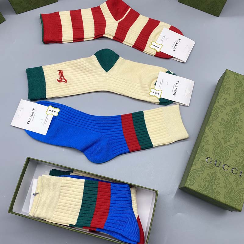 Set of 3 Pairs of Cotton Anti-bacterial Crew Socks WZ-924000180