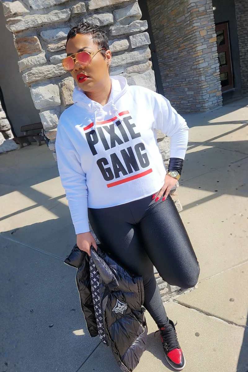 Pixie Gang Cropped Hoodie (Wht)