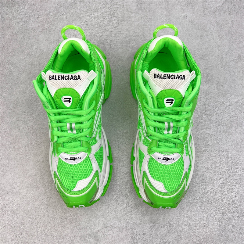 BLCG Runner Fashion Lace-up Sneakers White and Green 677403W3RBM3590