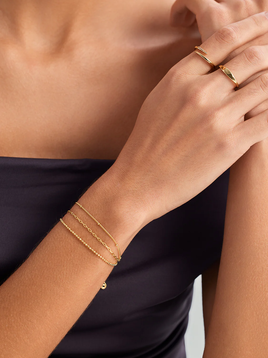 Mixed Texture Chain Bracelet