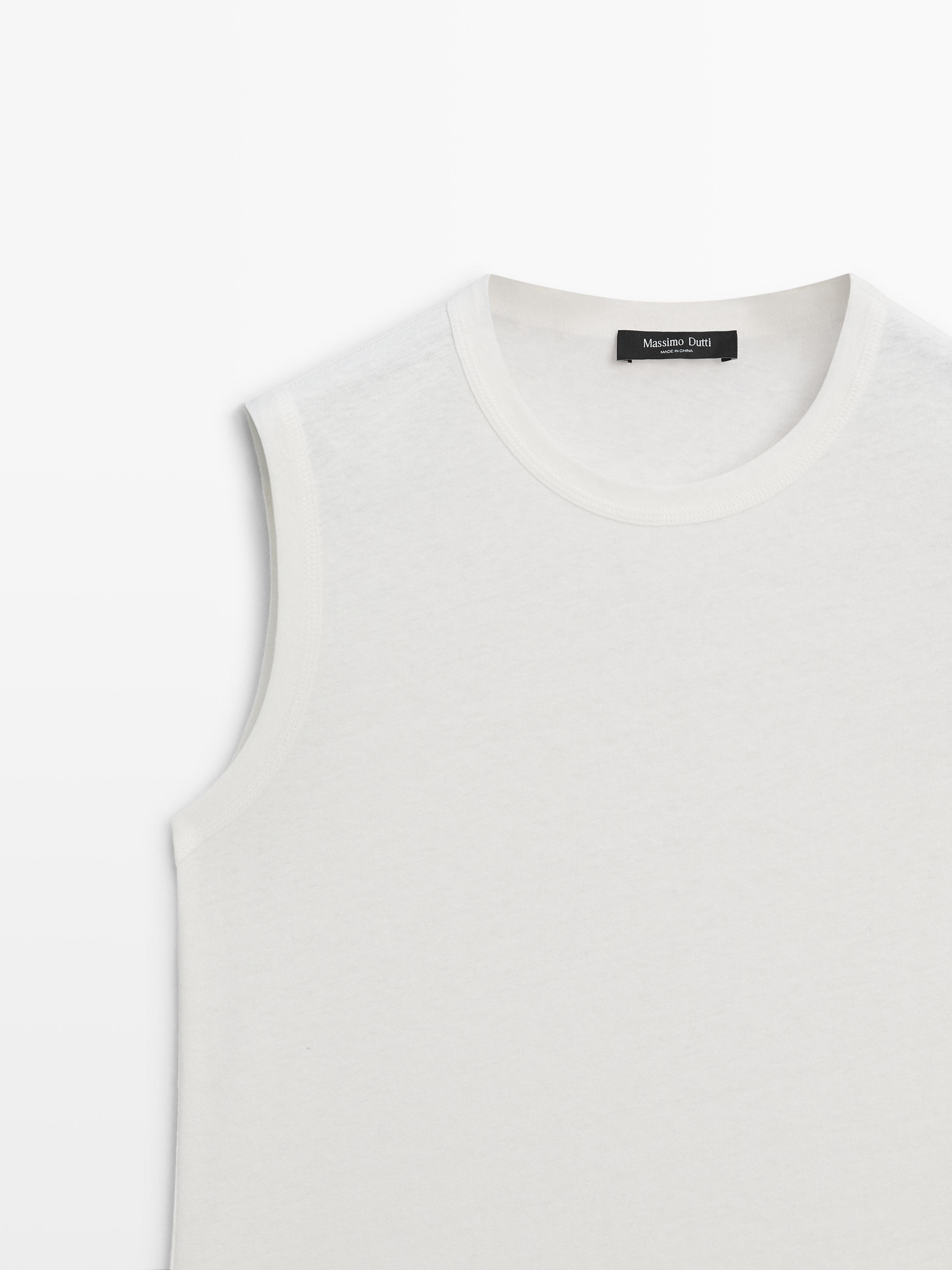 Camiseta sin mangas mezcla lino