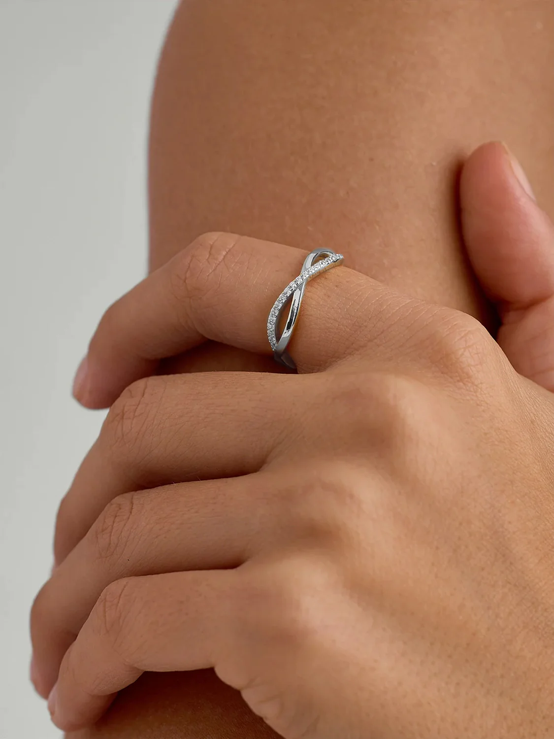 Silver Interweaving Infinity Ring