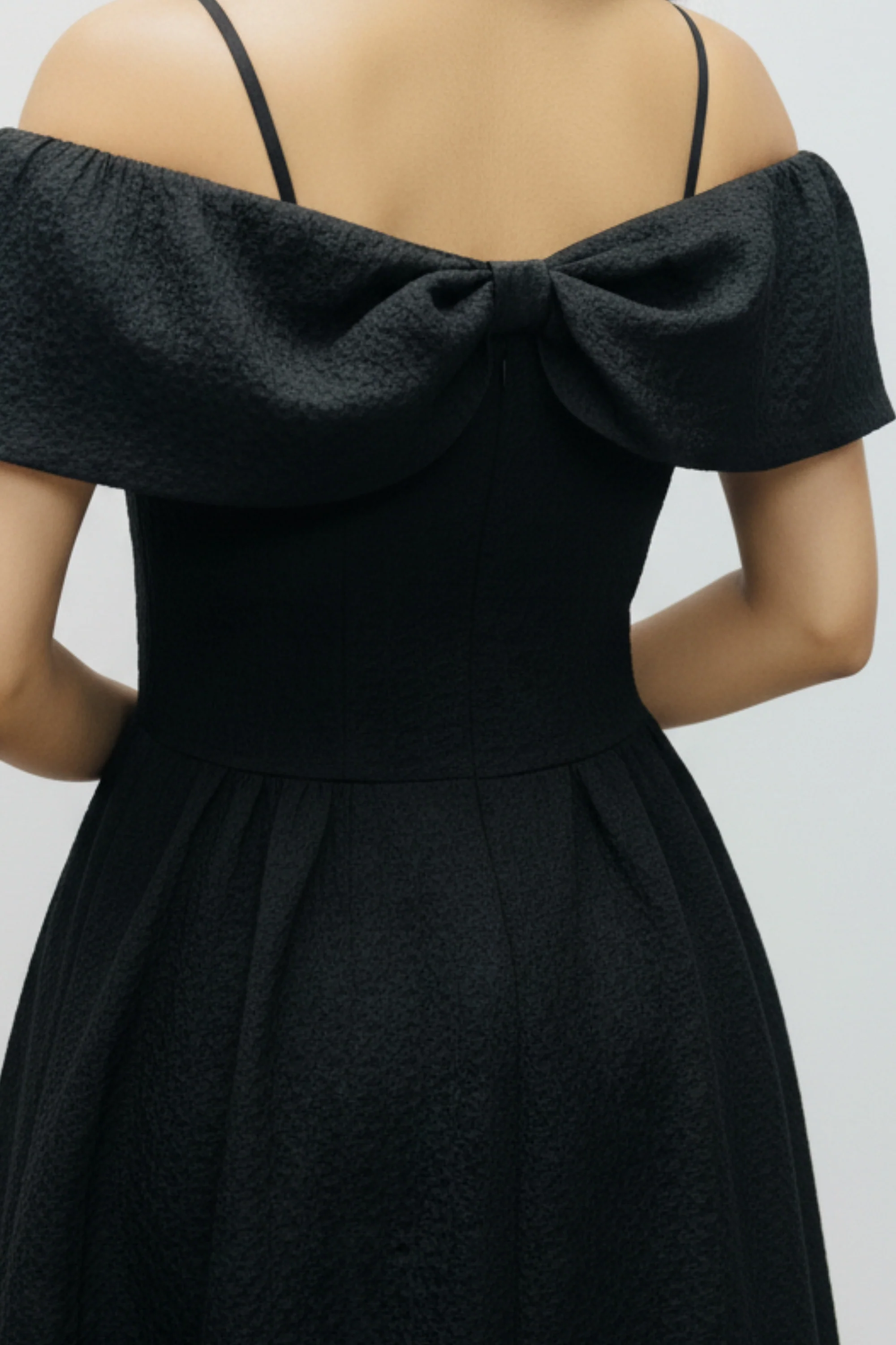 Classic Black Bow-Tie Mini Dress