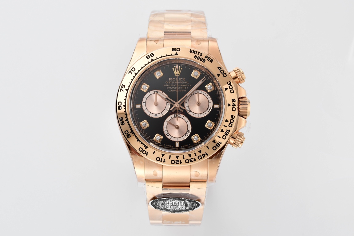 Clean Factory Rolex Daytona 126505 Diamond Dial Replica – Rose Gold (4131 Movement)