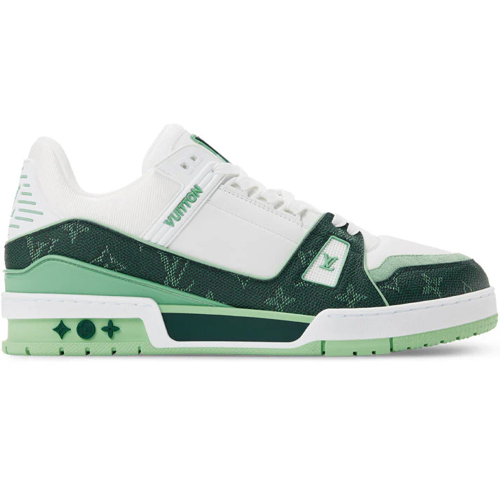 L.V  Trainer Green Monogram Leather Sneaker