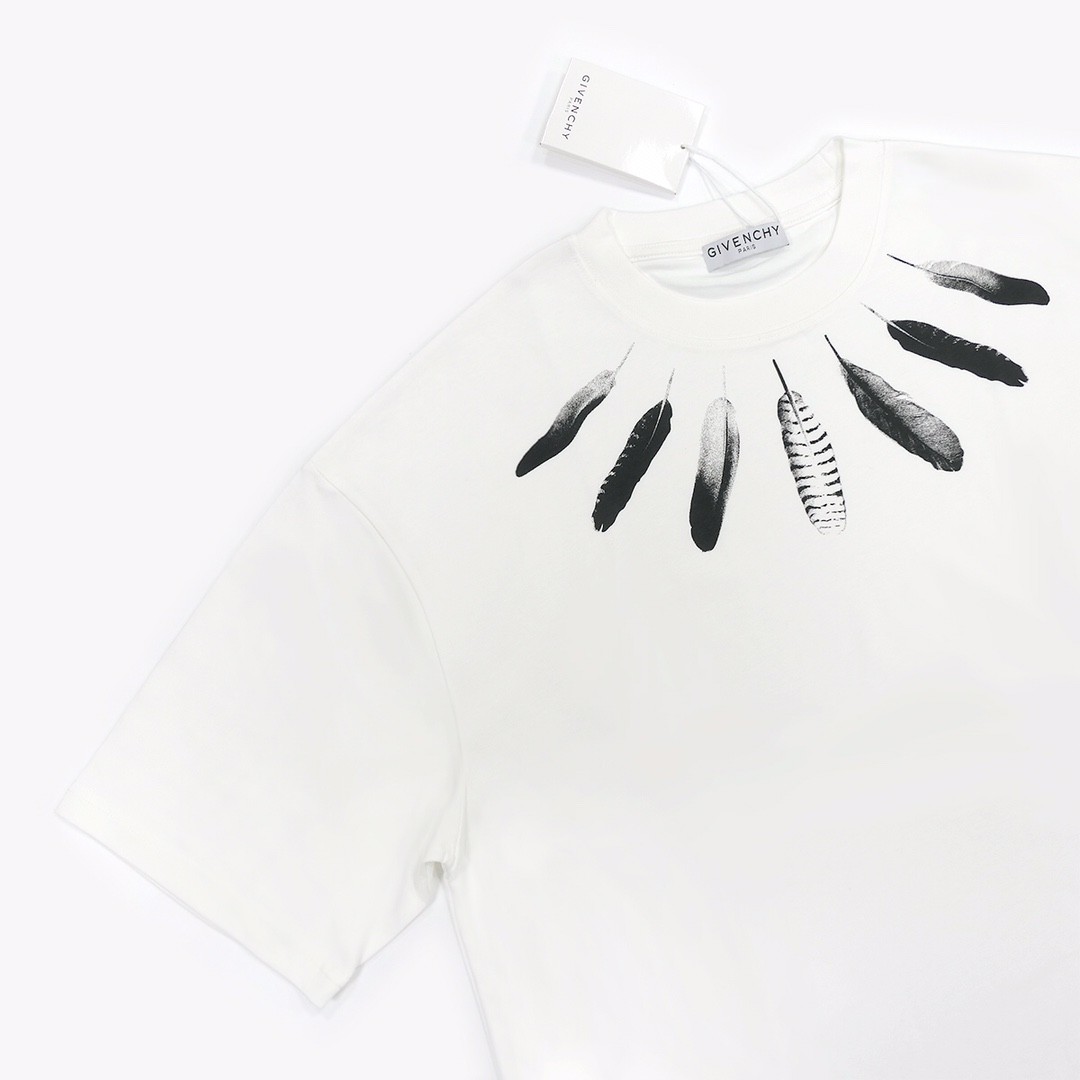 GVC 2024ss new summer feather print t-shirt