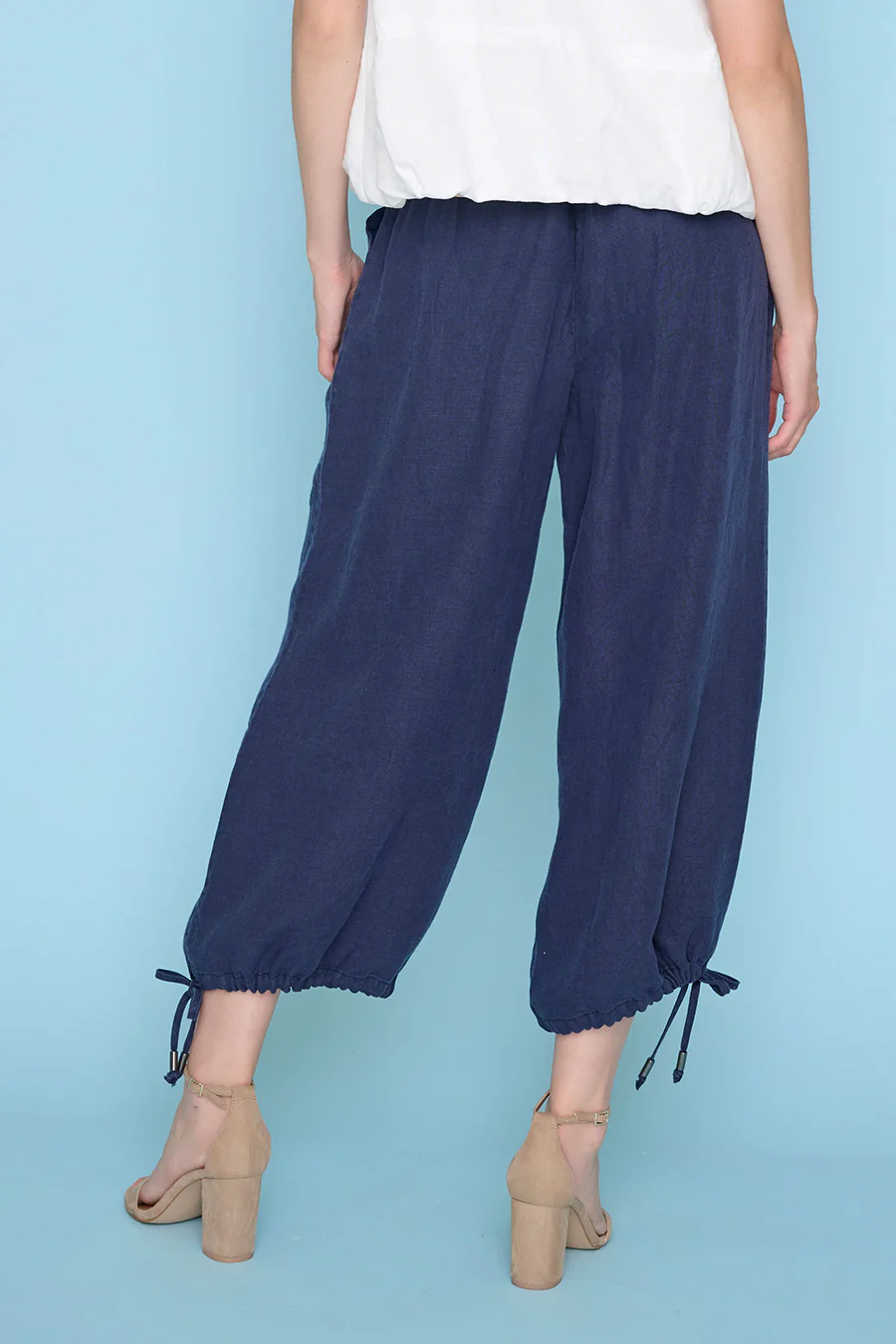 Tie-Hem Cropped Pants