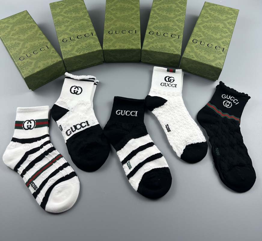 Set of 5 Pairs of Cotton Anti-bacterial Ankle Socks WZ-924000148