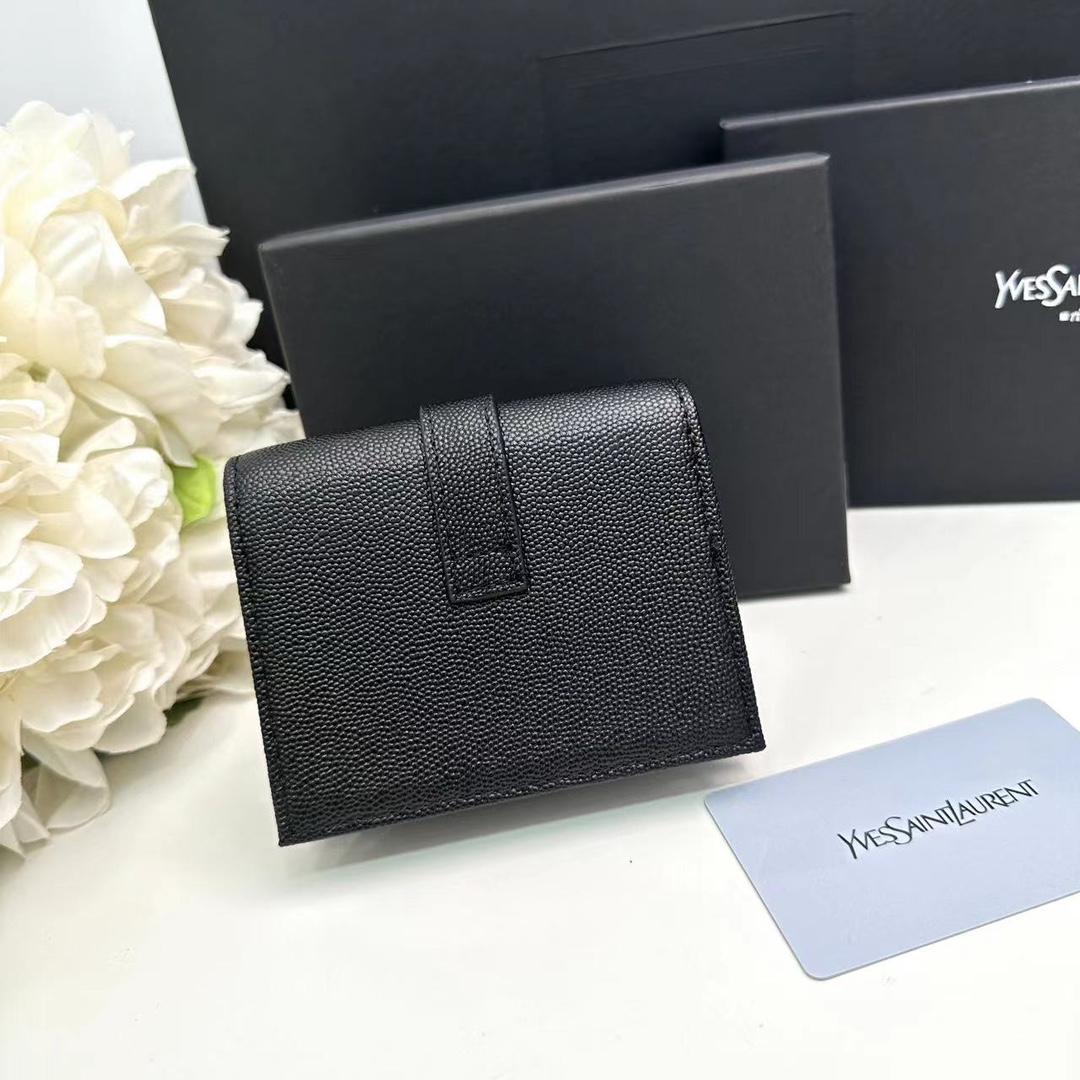 3.9″x3.5″ Leather Black Wallet QB-927109