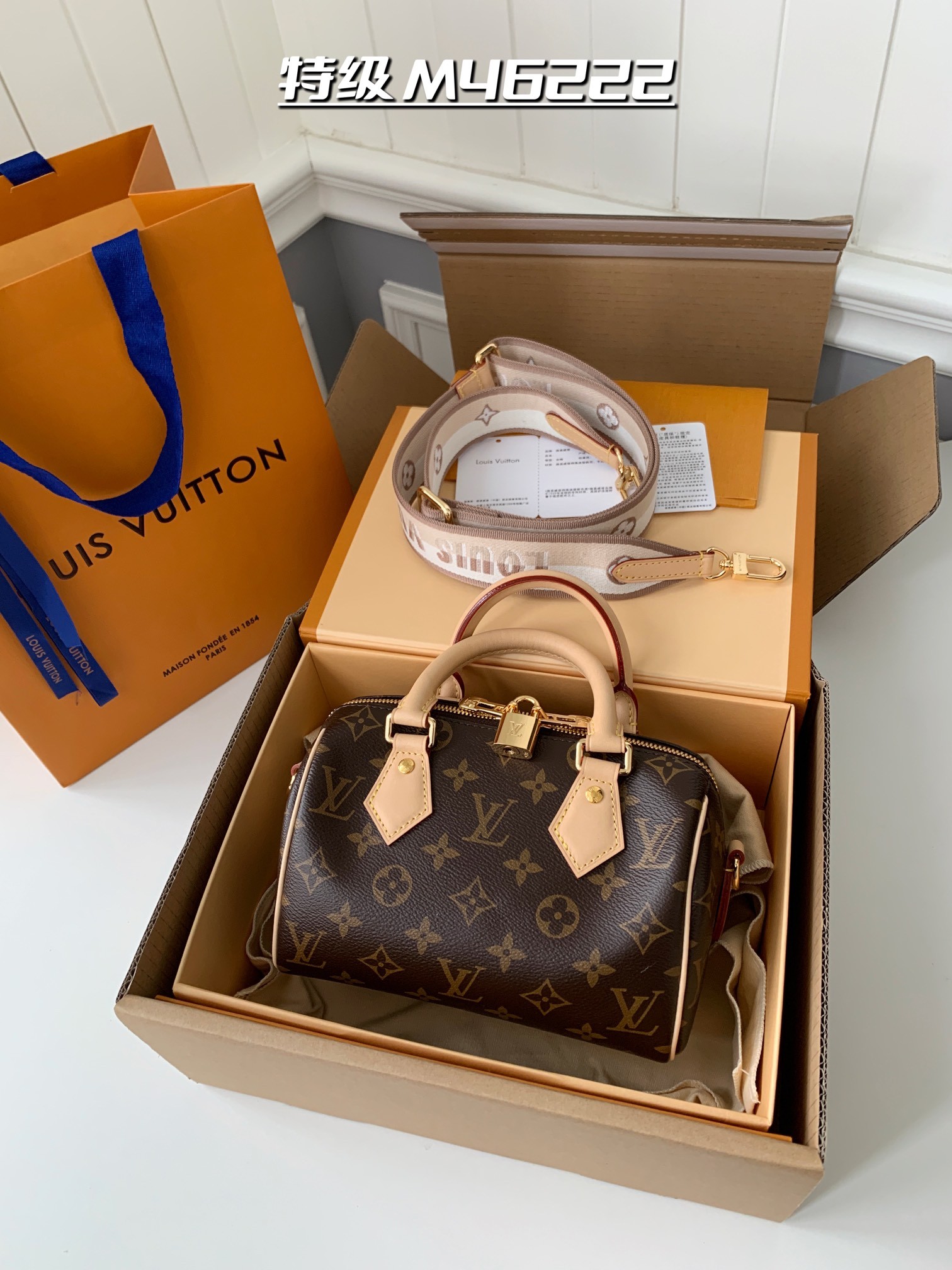 LV  SPEEDY BANDOULIÈRE  M46222 size：20.5x13.5x12cm（Multiple colors）