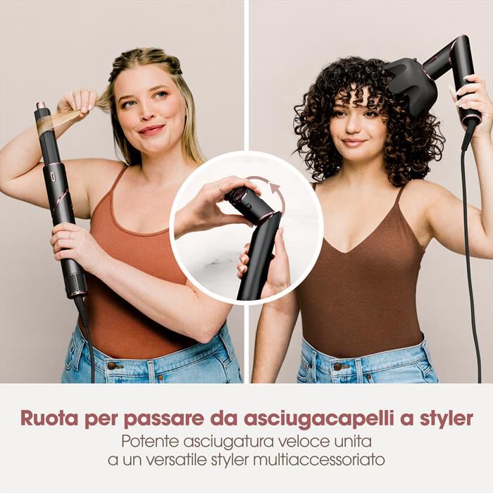 SHARK - Styler e asciugacapelli FLEXSTYLE 3 in 1 HD424EU-nero/oro rosa