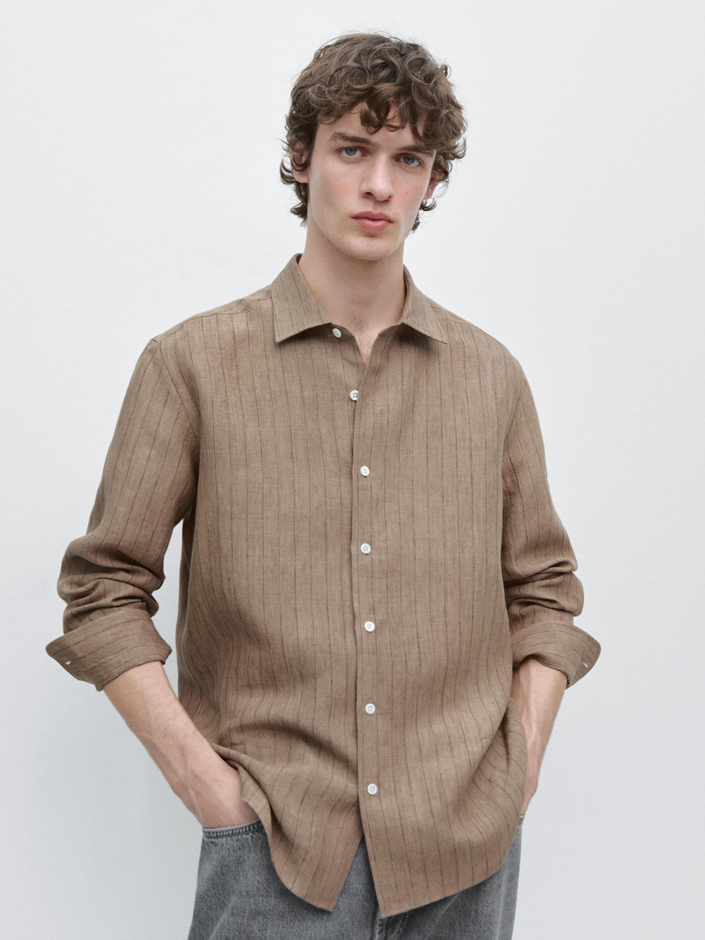 Camisa rayas 100% lino