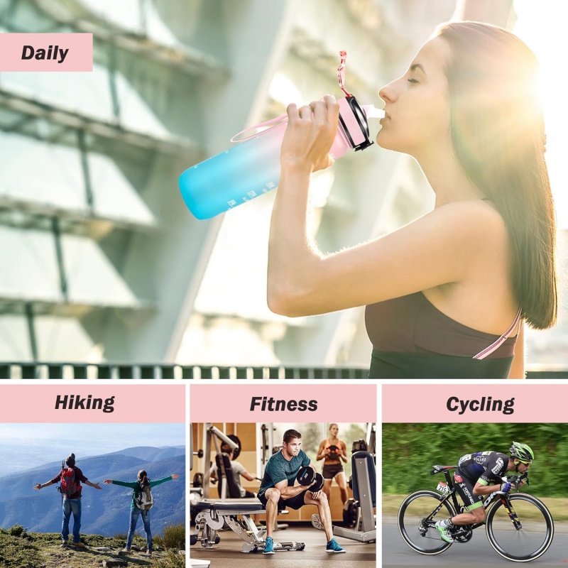 THERMOCLOUD Motivational Water Bottle with Time Marker