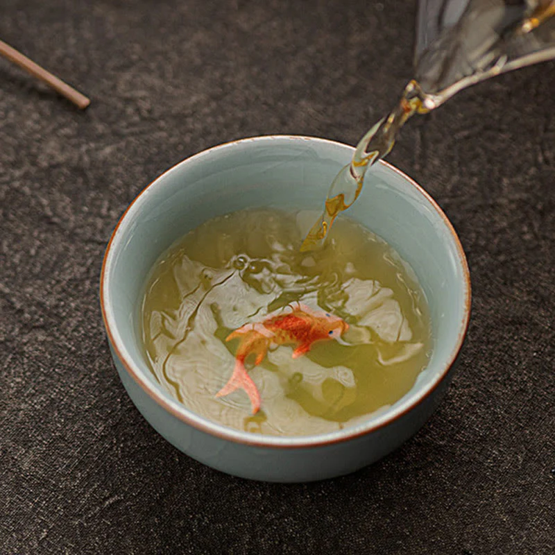 Hand Painted Koi Fish Ceramic Teacup Kung Fu Tea Cup 50ml