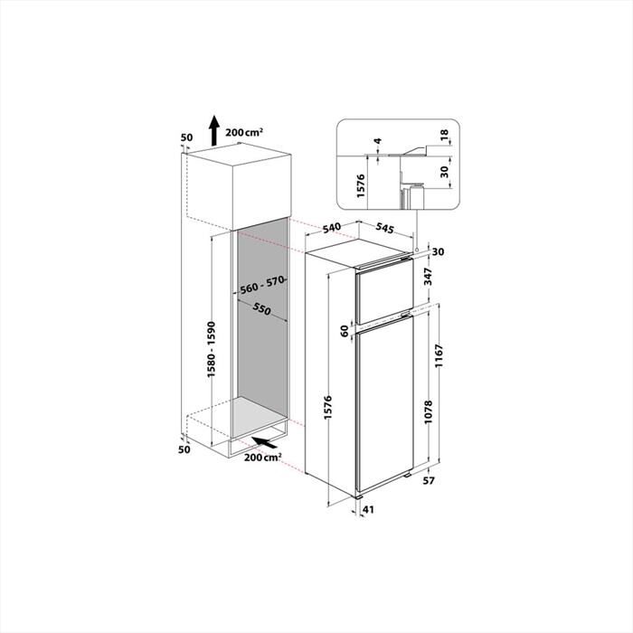 WHIRLPOOL - Frigorifero 2 porte ART 3672 Classe E 239 lt-Bianco