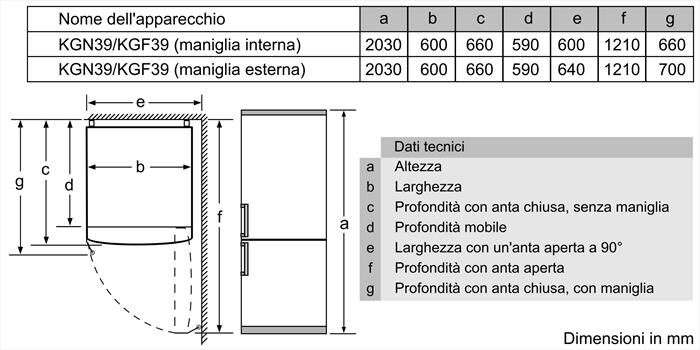 BOSCH - Frigorifero Combinato KGN392LDC Classe D 203x60 cm-Metal look
