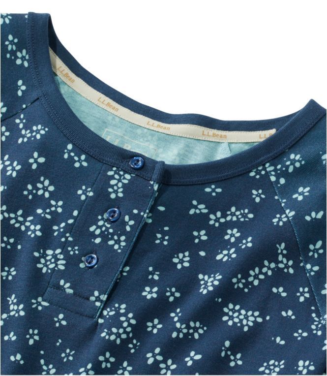 Women's Restorative Sleepwear, Long-Sleeve Henley Print