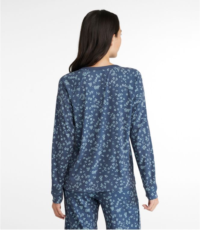Women's Restorative Sleepwear, Long-Sleeve Henley Print