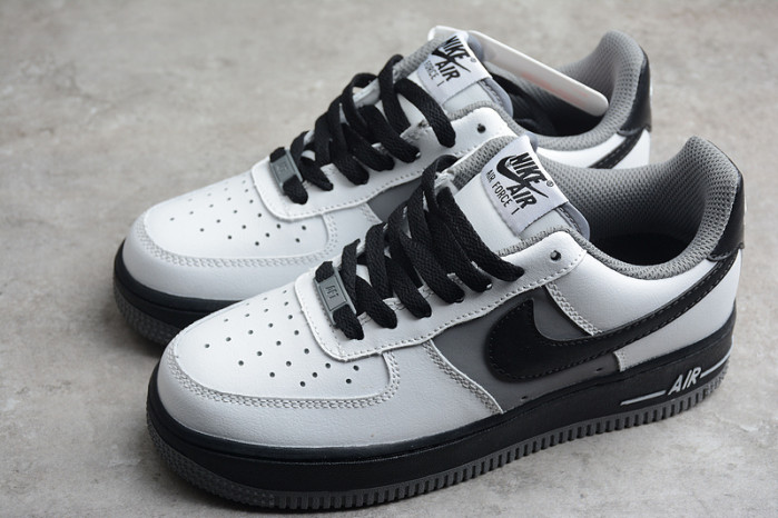 Nike Air Force 1 Low White Dark Grey Black Shoes 553689-609
